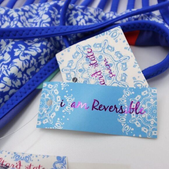 NEW Altar'd State Striped reversible bikini top, Blue, Medium - Picture 7 of 7